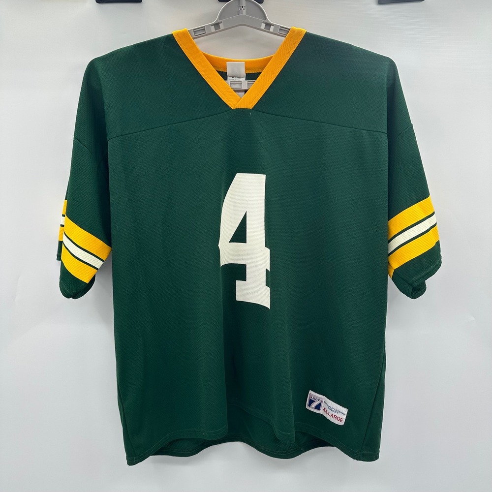 Vintage Logo 7 Green Bay Packers Brett Favre 4 Jersey Green Mens XXL Mesh NFL
